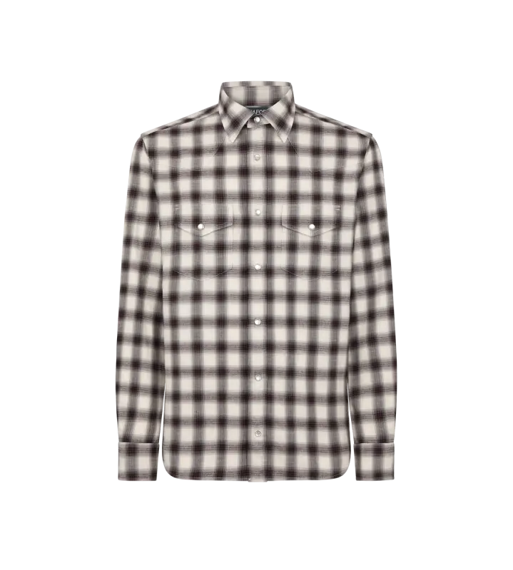 CHECK WESTERN SHIRT BROWN & CHALK online